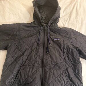 Patagonia Mens Diamond Quilted Bomber, Black/Purple, Medium